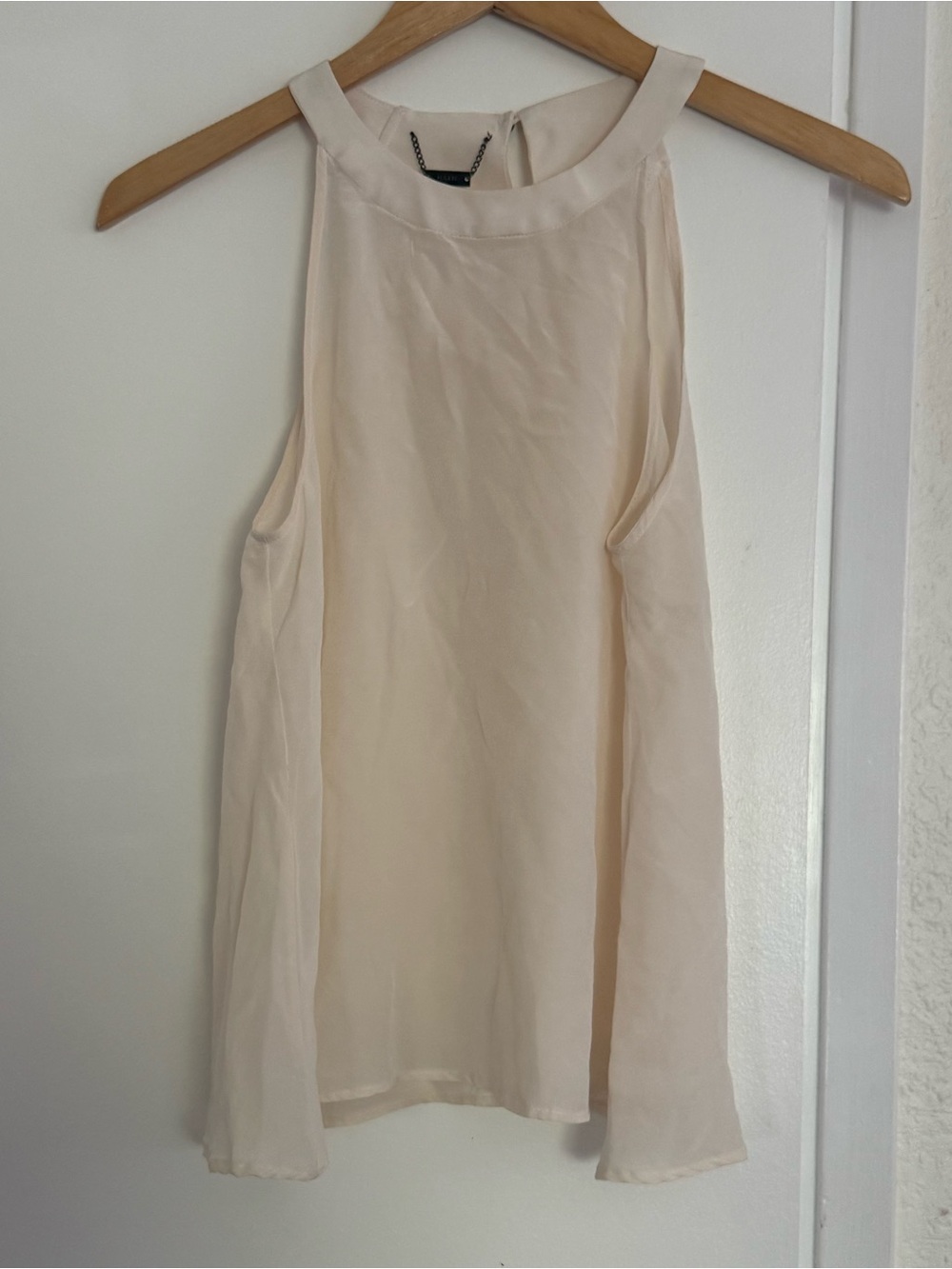 Sleeveless High-Neck Cream Camisole Top